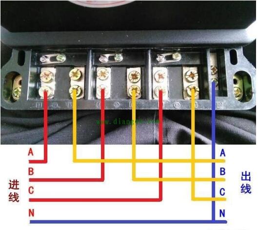 三相四線電子式電能表直通式如何接線？